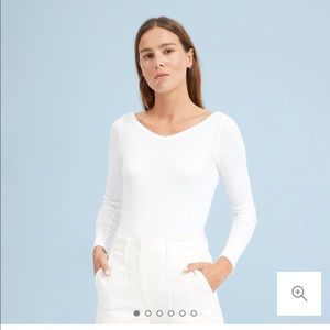 Everlane - The Pima Micro Rib Open V-Neck
